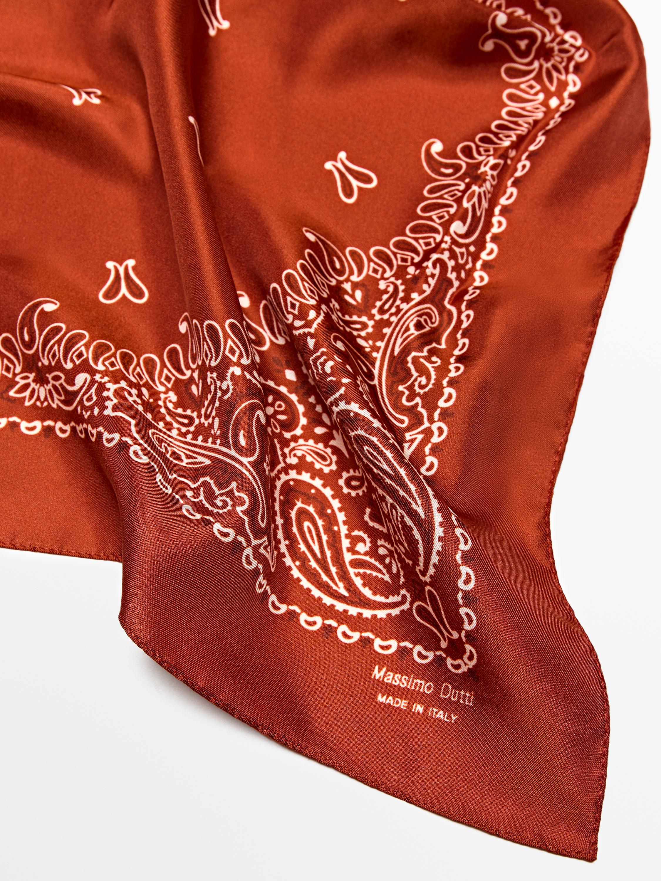 Paisley print 100% silk bandana